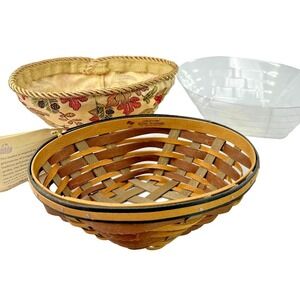Longaberger CHESTNUT SMALL OVAL DIAMOND Basket 2009 Liner Protector Tags